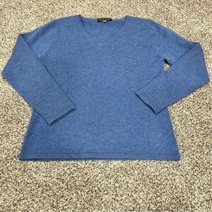 Women's Castle Of Ireland Cashmere Wool Blue Knit Sweater Sz 40 Preppy Warm